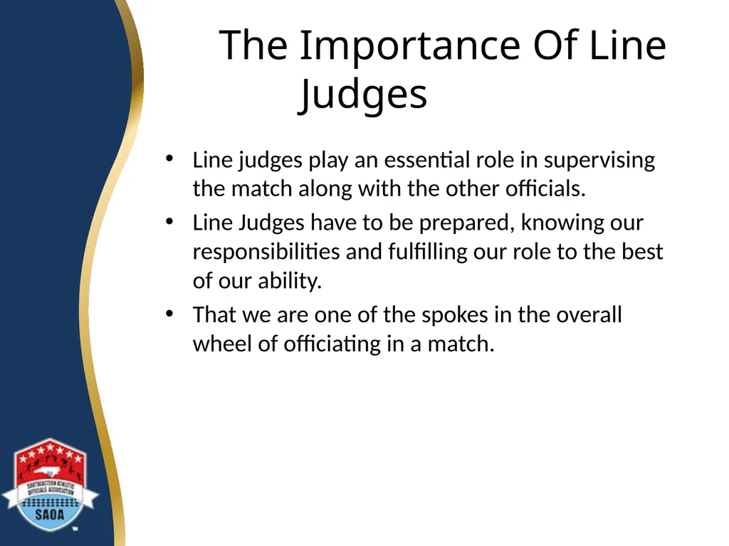 SAOA VOLLEYBALL LINE JUDGE TRAINING ©2014 Dwayne - slide 3 of 27