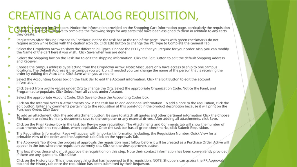 PURCHASING Training and Helpful Tools for Jaggaer - slide 7 of 13