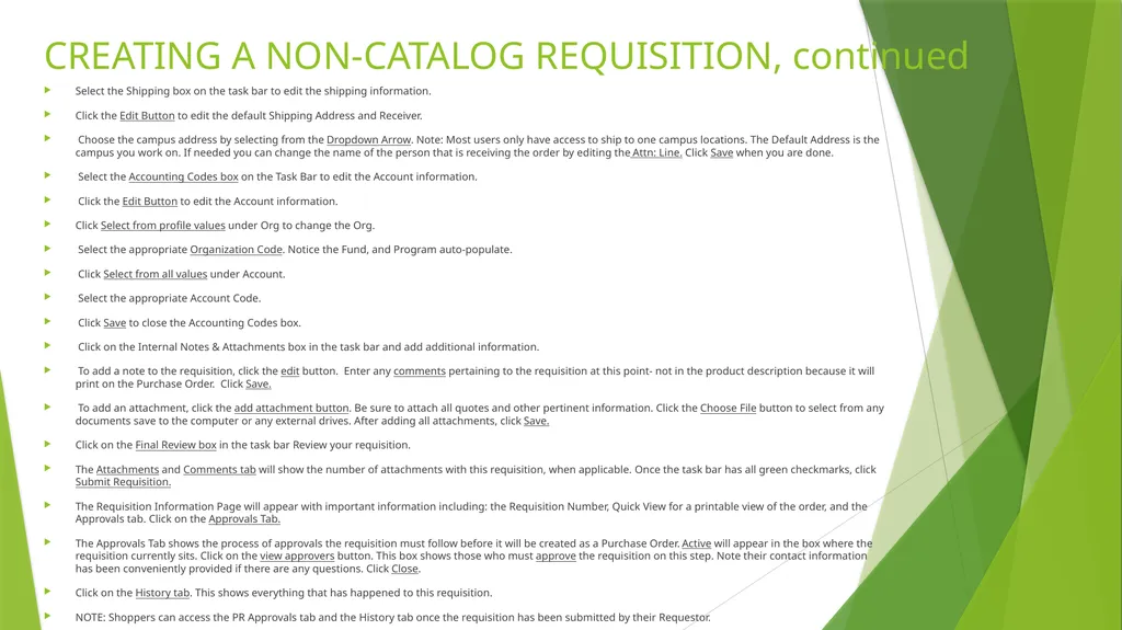 PURCHASING Training and Helpful Tools for Jaggaer - slide 9 of 13