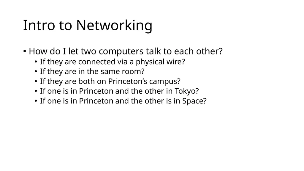 Intro to Networking Intro to Layering Network - slide 2 of 31