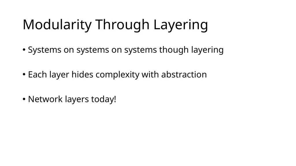 Intro to Networking Intro to Layering Network - slide 4 of 31
