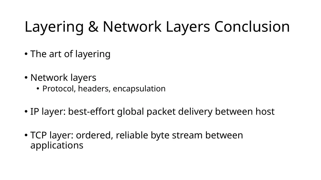 Intro to Networking Intro to Layering Network - slide 30 of 31