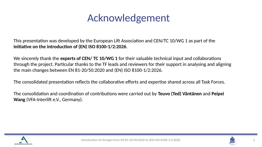 INTRODUCTION OF (EN) ISO 8100-1/2:2026 Main - slide 3 of 141