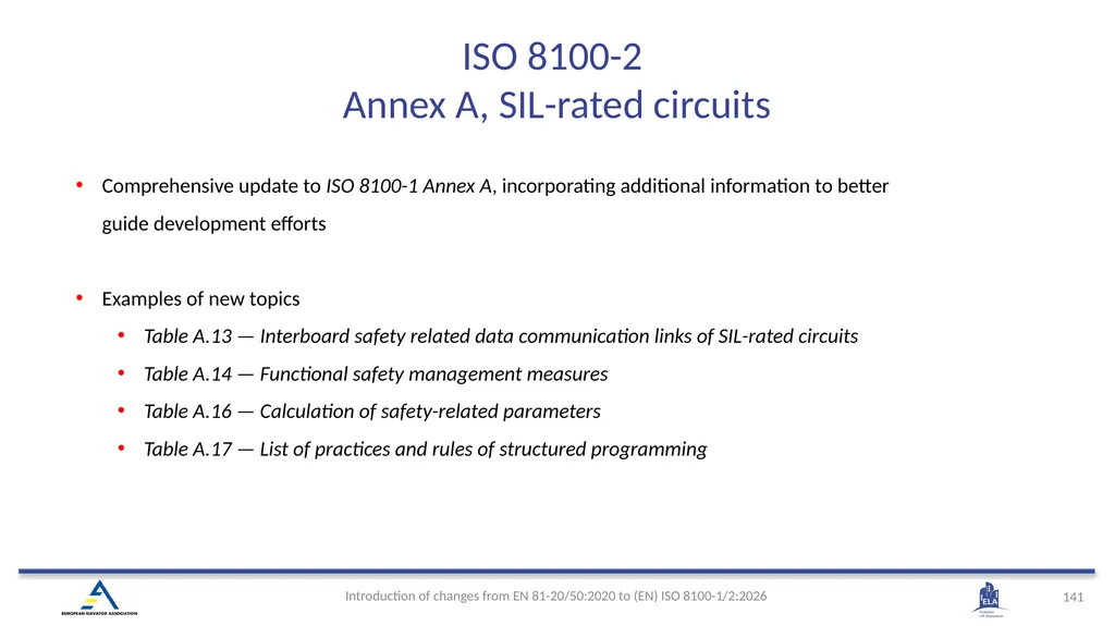 INTRODUCTION OF (EN) ISO 8100-1/2:2026 Main - slide 138 of 141