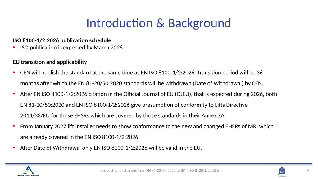 INTRODUCTION OF (EN) ISO 8100-1/2:2026 Main - slide 9 of 141