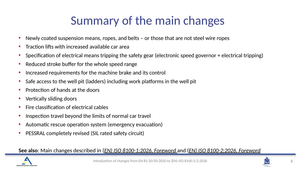 INTRODUCTION OF (EN) ISO 8100-1/2:2026 Main - slide 8 of 141