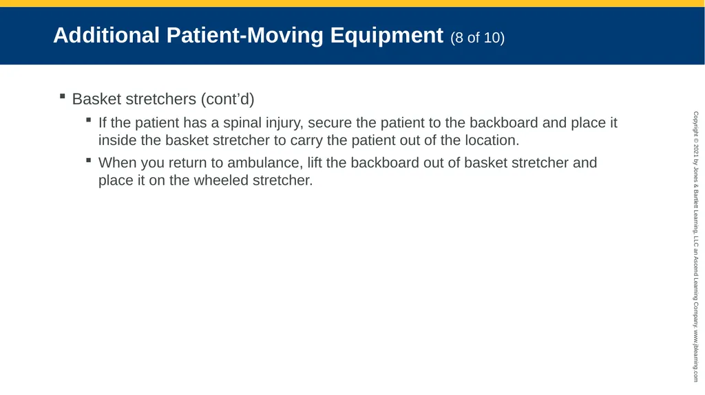 CHAPTER 8 Lifting and Moving Patients National EMS - slide 63 of 101