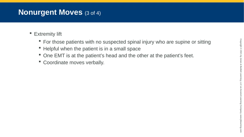 CHAPTER 8 Lifting and Moving Patients National EMS - slide 50 of 101