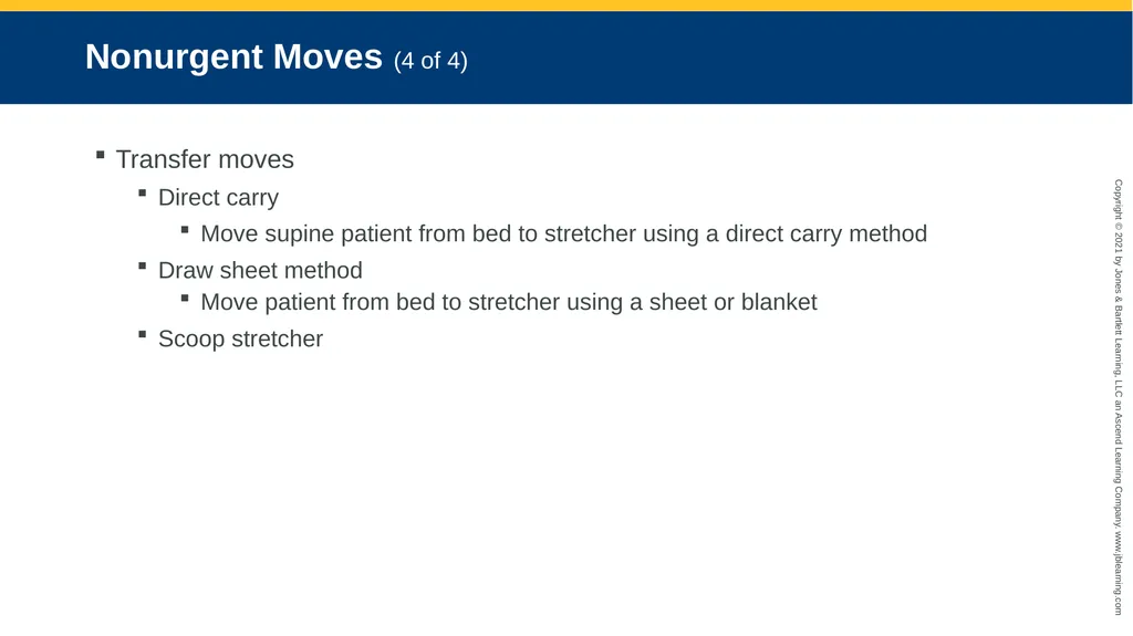 CHAPTER 8 Lifting and Moving Patients National EMS - slide 51 of 101