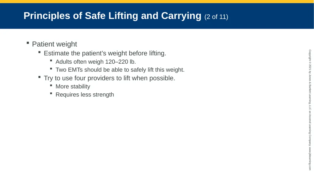 CHAPTER 8 Lifting and Moving Patients National EMS - slide 28 of 101