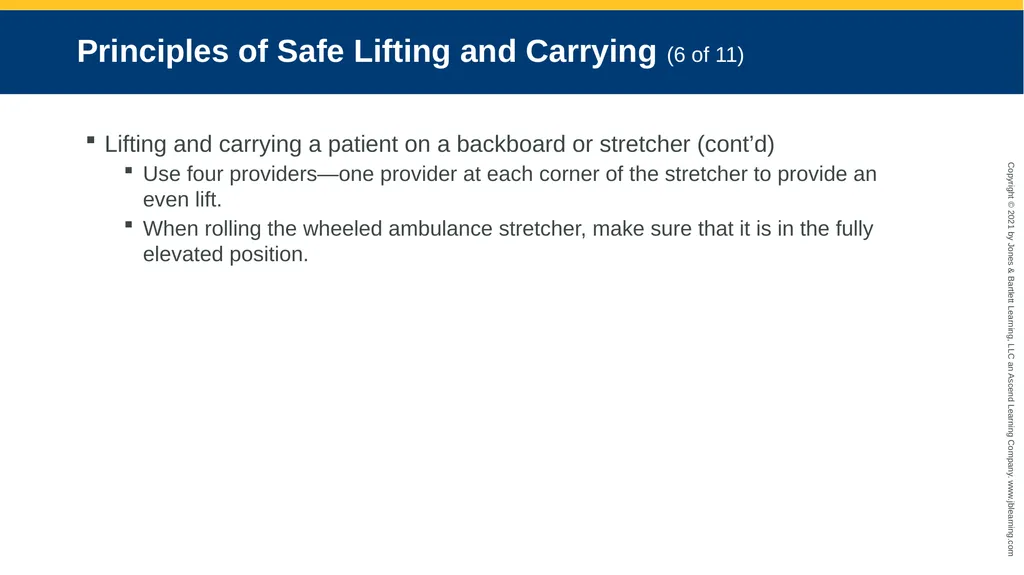 CHAPTER 8 Lifting and Moving Patients National EMS - slide 32 of 101
