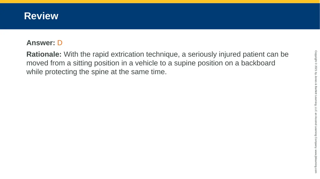 CHAPTER 8 Lifting and Moving Patients National EMS - slide 100 of 101