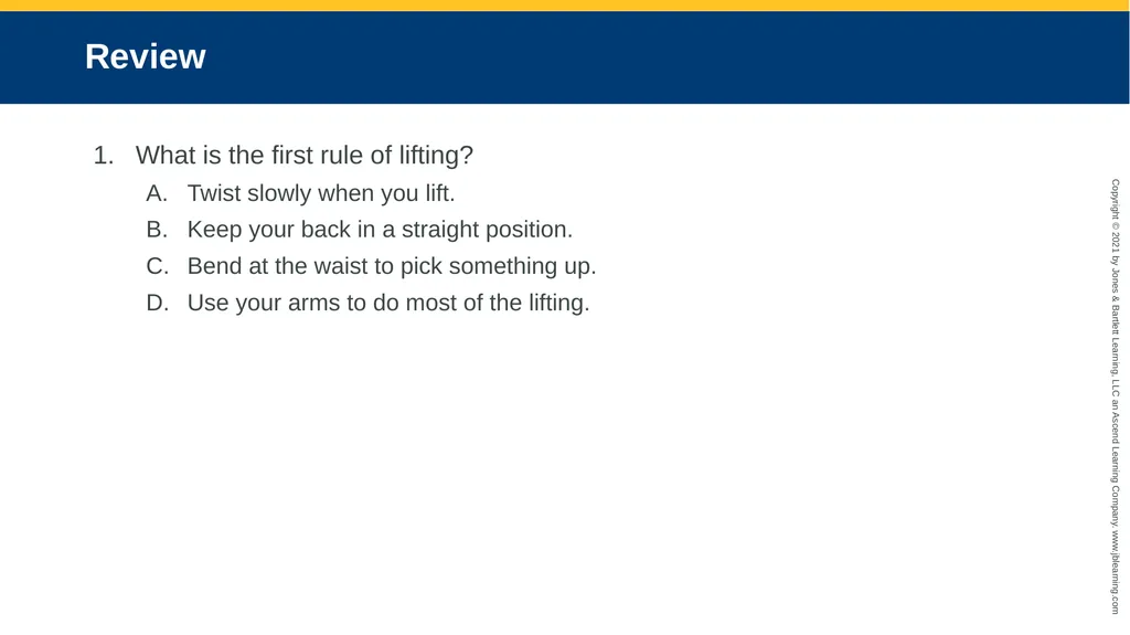 CHAPTER 8 Lifting and Moving Patients National EMS - slide 72 of 101