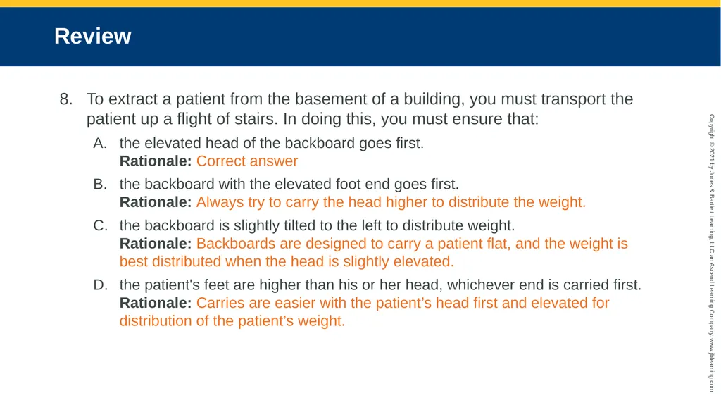 CHAPTER 8 Lifting and Moving Patients National EMS - slide 95 of 101