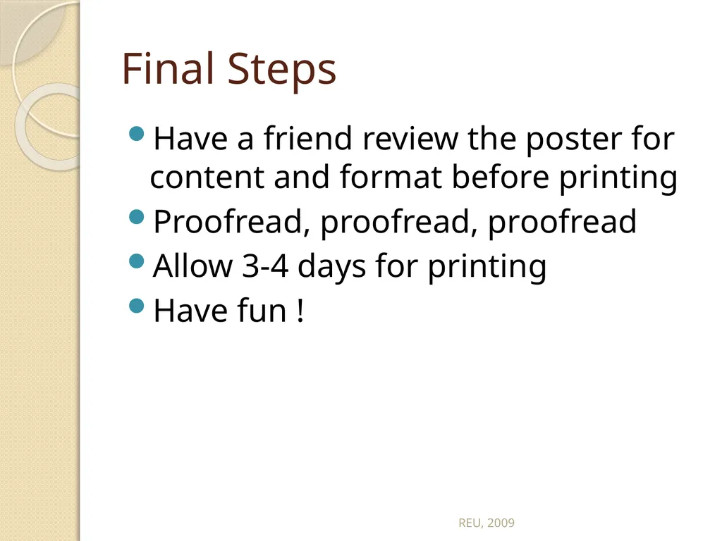 Scientific Posters REU, 2009 Scientific Posters - slide 30 of 32