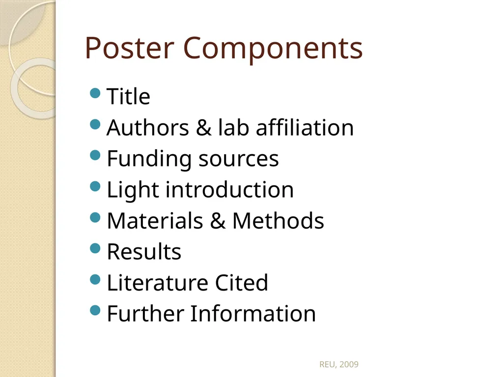 Scientific Posters REU, 2009 Scientific Posters - slide 7 of 32