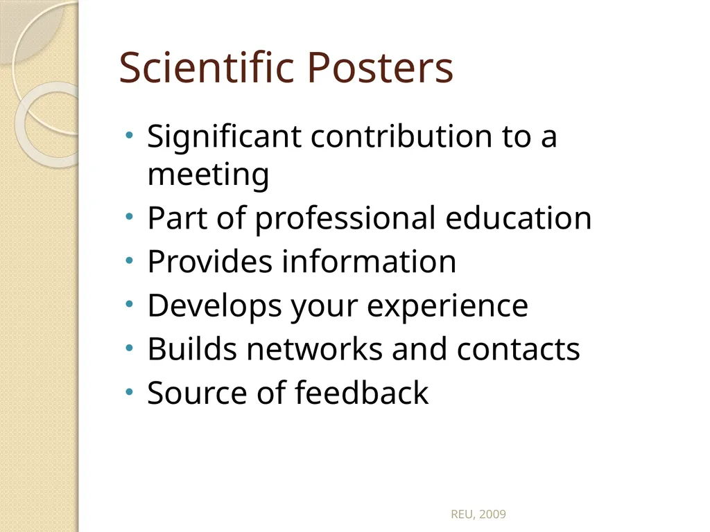Scientific Posters REU, 2009 Scientific Posters - slide 2 of 32