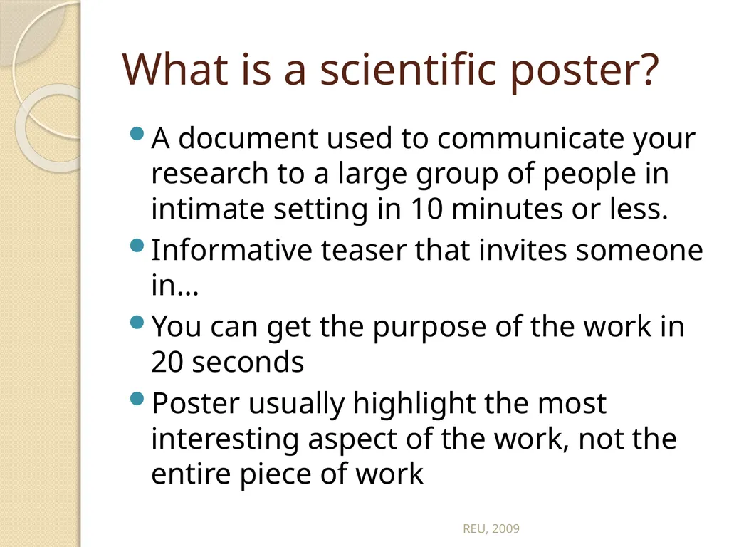 Scientific Posters REU, 2009 Scientific Posters - slide 3 of 32