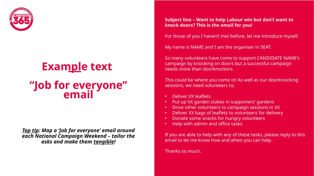 Campaign365 – Effective Comunication with Members - slide 18 of 34