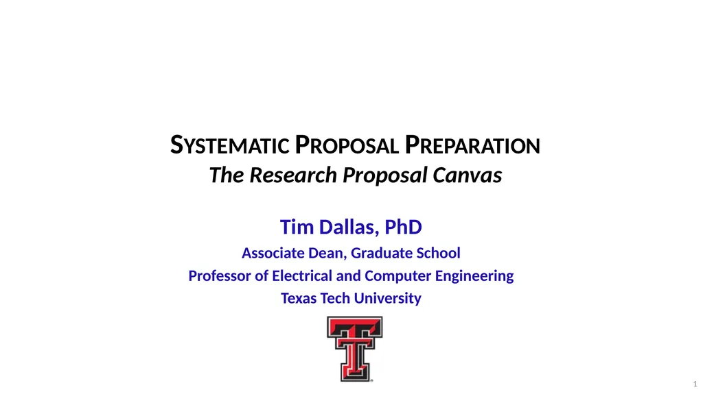 Systematic Proposal Preparation The Research - slide 1 of 33
