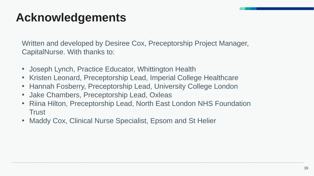 Accelerated Preceptorship: Communication - slide 39 of 40