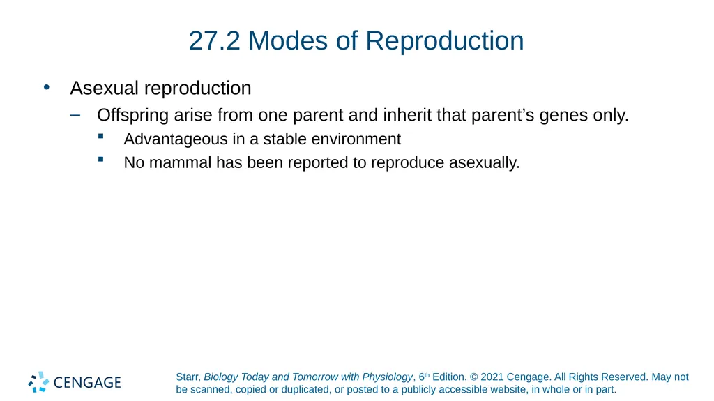 Chapter 27 Animal Reproduction and Development - slide 6 of 58