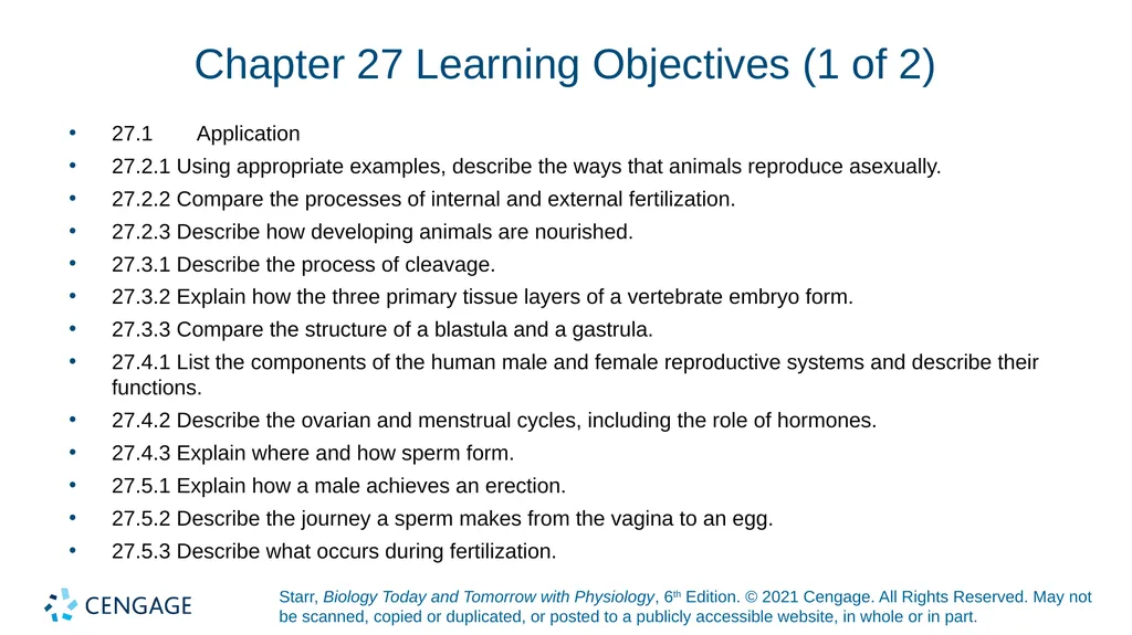 Chapter 27 Animal Reproduction and Development - slide 2 of 58