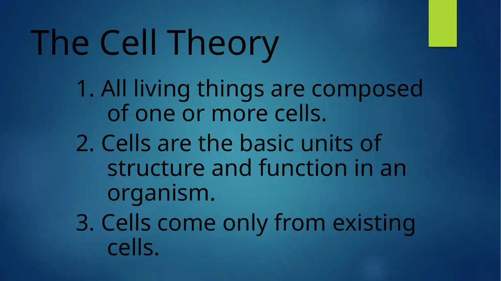 TOPIC 1 : Introduction to the Cell & Cell Theory - slide 2 of 47