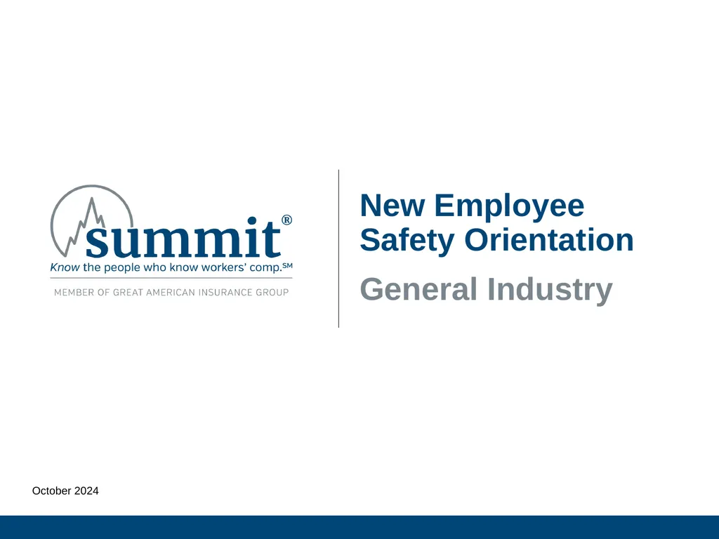 New Employee Safety Orientation General Industry - slide 1 of 44