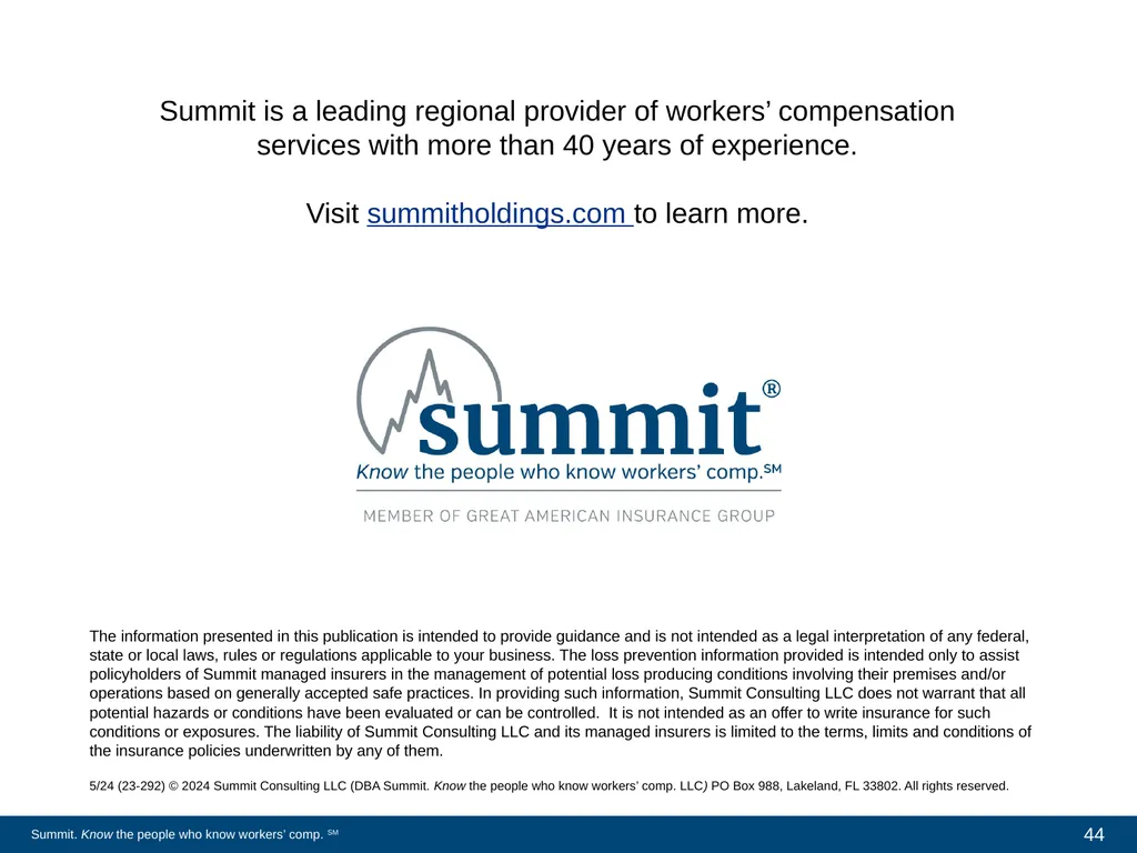 New Employee Safety Orientation General Industry - slide 44 of 44
