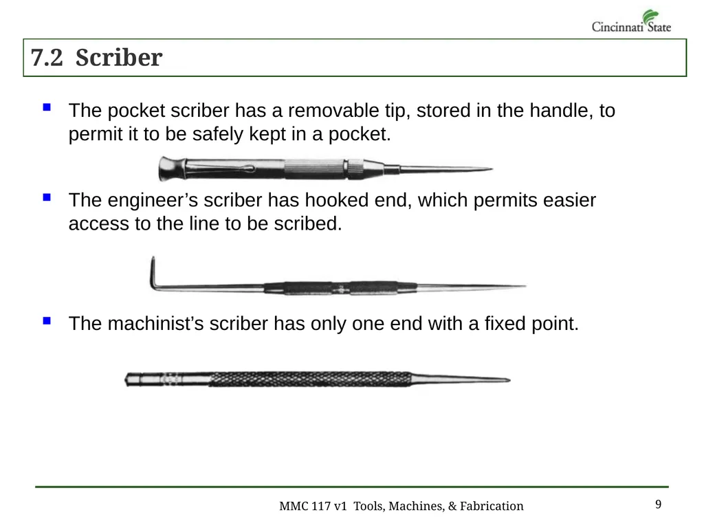 Chapter 7 – Layout Work MMC 117 Tools, Machines & - slide 9 of 29