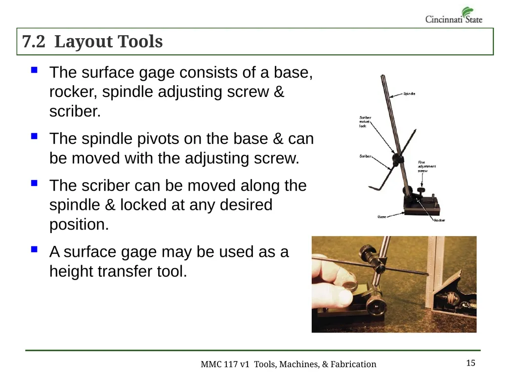 Chapter 7 – Layout Work MMC 117 Tools, Machines & - slide 15 of 29