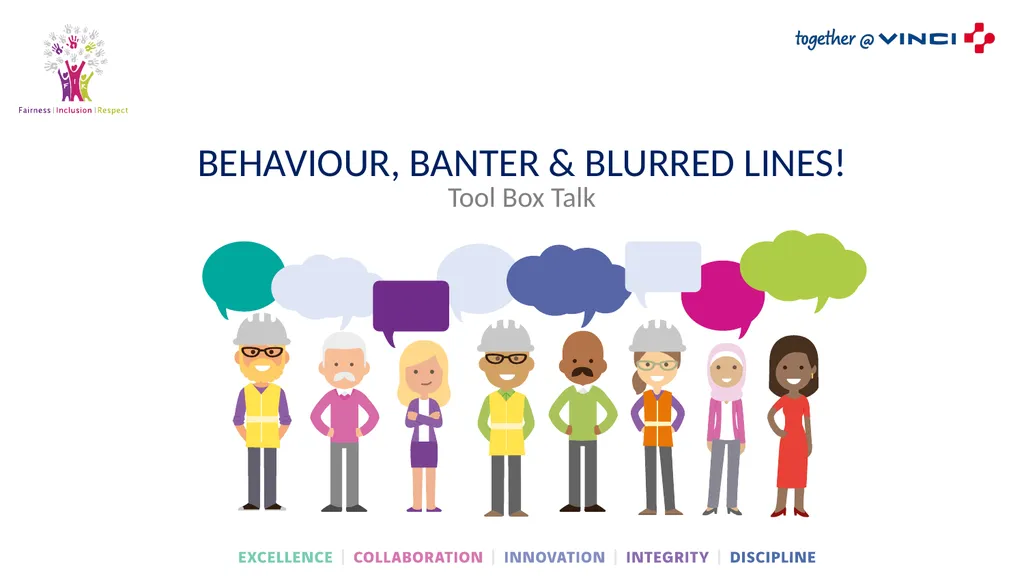 Tool Box Talk BEHAVIOUR, BANTER & BLURRED LINES! - slide 1 of 14
