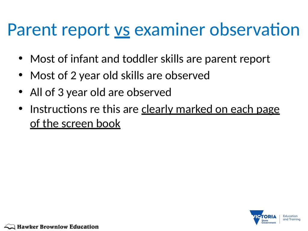 BRIGANCE III TRAINEE BOOKLET MATERNAL AND CHILD - slide 74 of 90