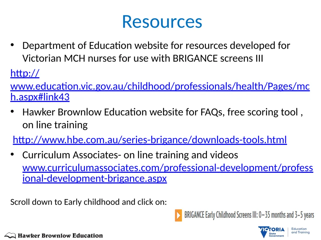 BRIGANCE III TRAINEE BOOKLET MATERNAL AND CHILD - slide 87 of 90