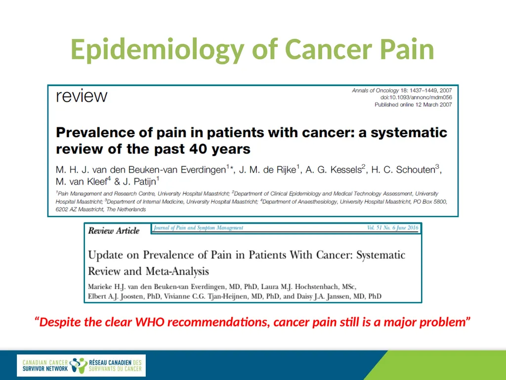 Cancer Pain Management: Specialized Care Dr. David - slide 6 of 12