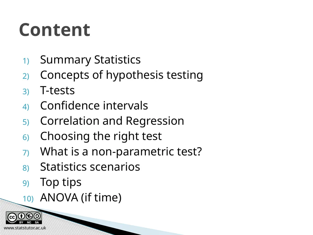 Introductory Statistics and Hypothesis Testing - slide 4 of 186
