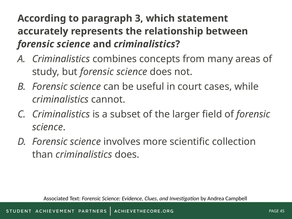 Grade 8: Common Core State Standards Alignment - slide 45 of 66