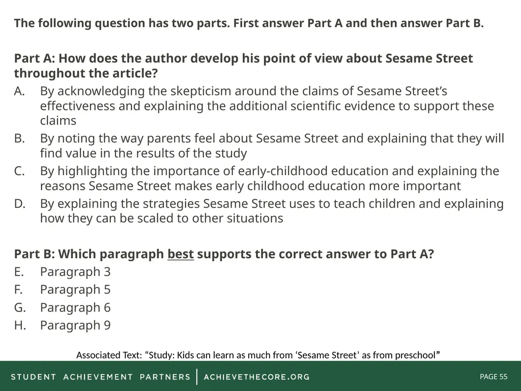 Grade 8: Common Core State Standards Alignment - slide 55 of 66