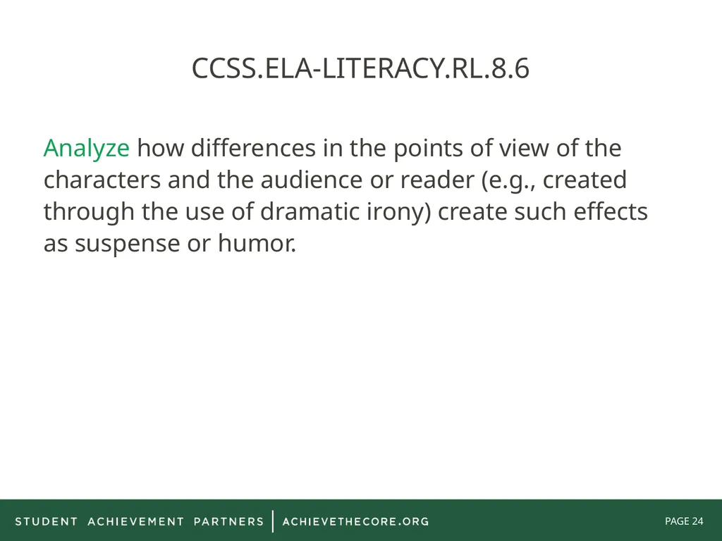 Grade 8: Common Core State Standards Alignment - slide 24 of 66
