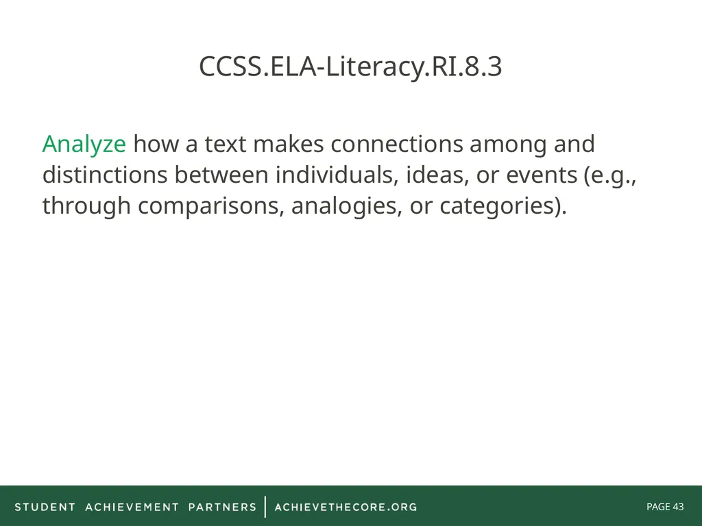 Grade 8: Common Core State Standards Alignment - slide 43 of 66