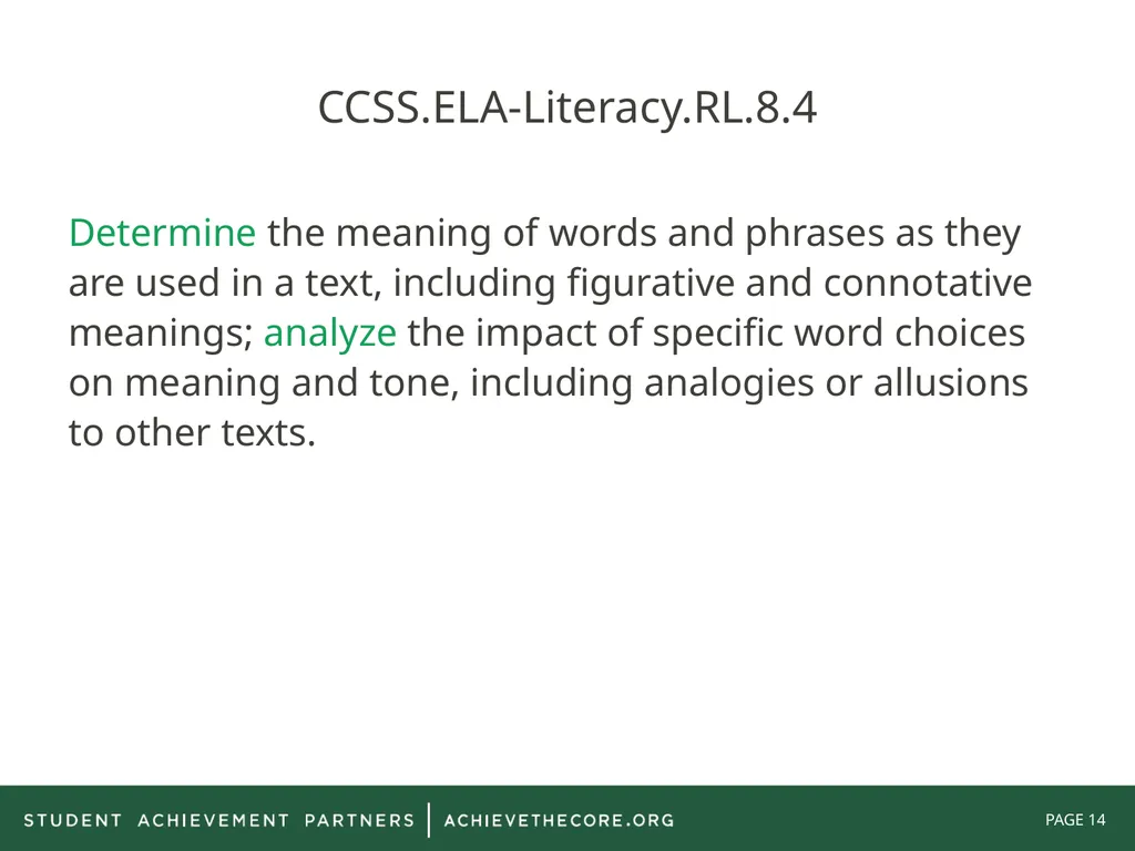 Grade 8: Common Core State Standards Alignment - slide 14 of 66