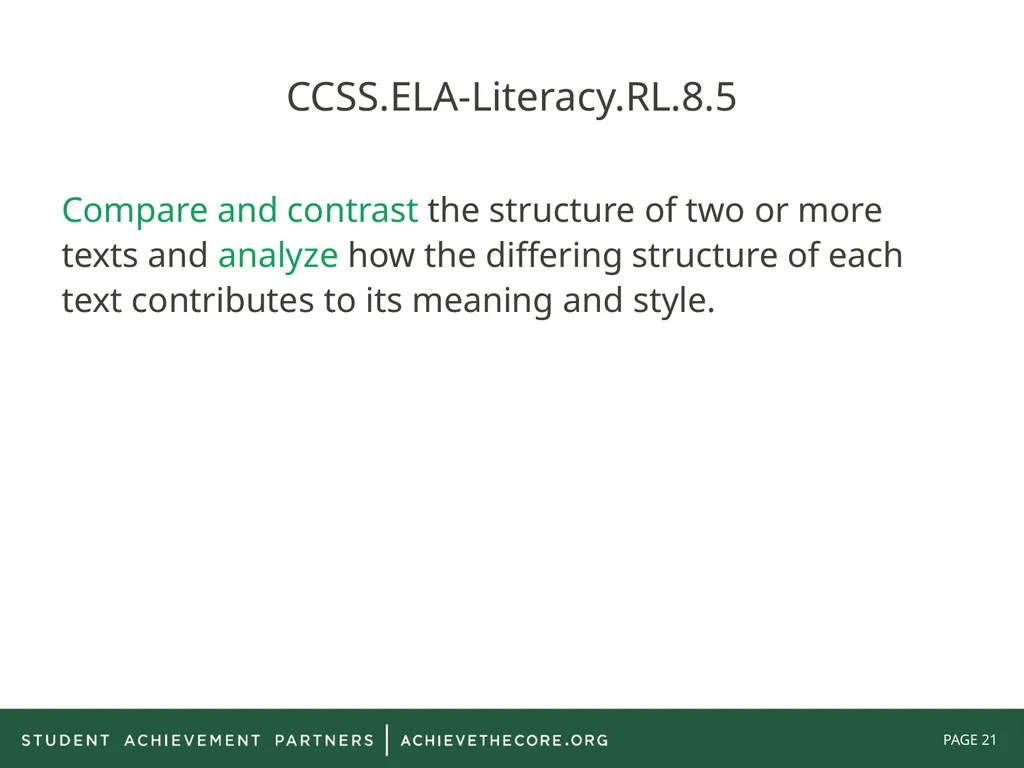 Grade 8: Common Core State Standards Alignment - slide 21 of 66