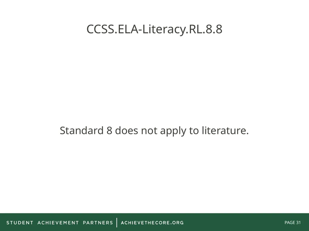 Grade 8: Common Core State Standards Alignment - slide 31 of 66