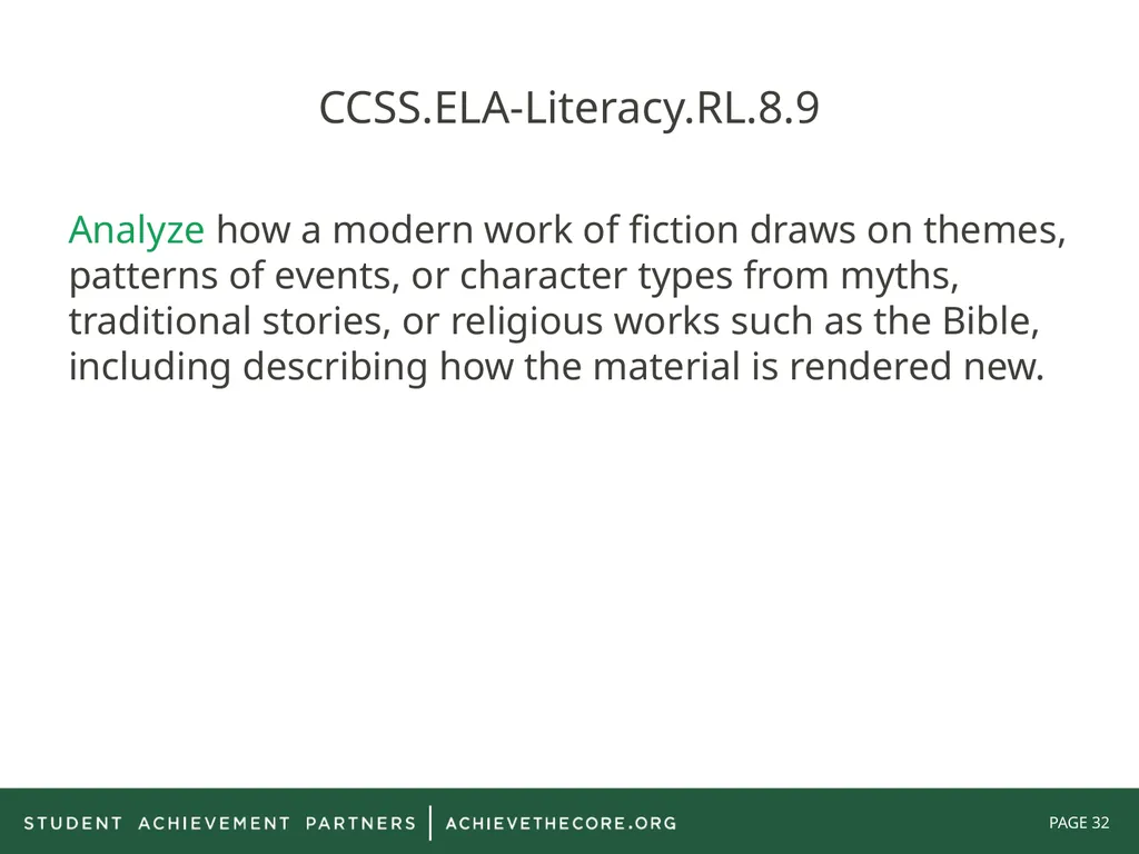 Grade 8: Common Core State Standards Alignment - slide 32 of 66
