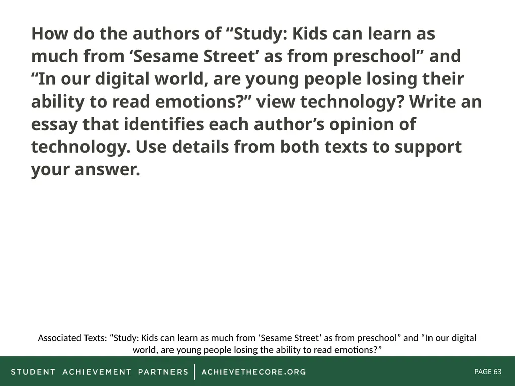 Grade 8: Common Core State Standards Alignment - slide 63 of 66