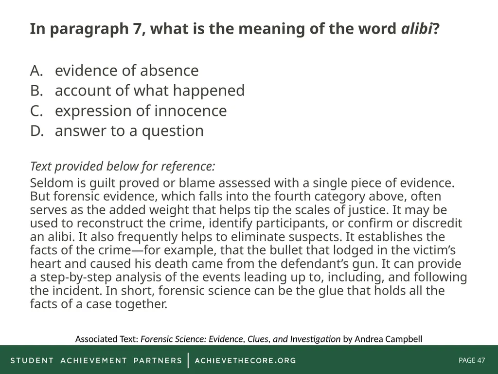 Grade 8: Common Core State Standards Alignment - slide 47 of 66