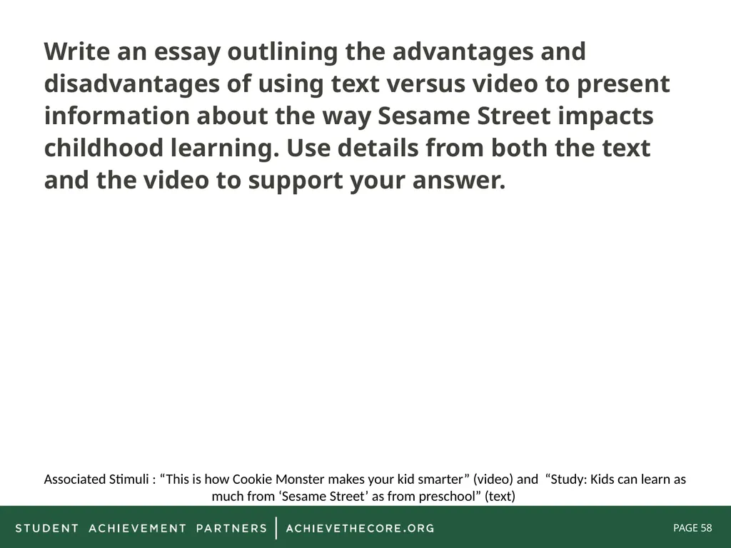 Grade 8: Common Core State Standards Alignment - slide 58 of 66