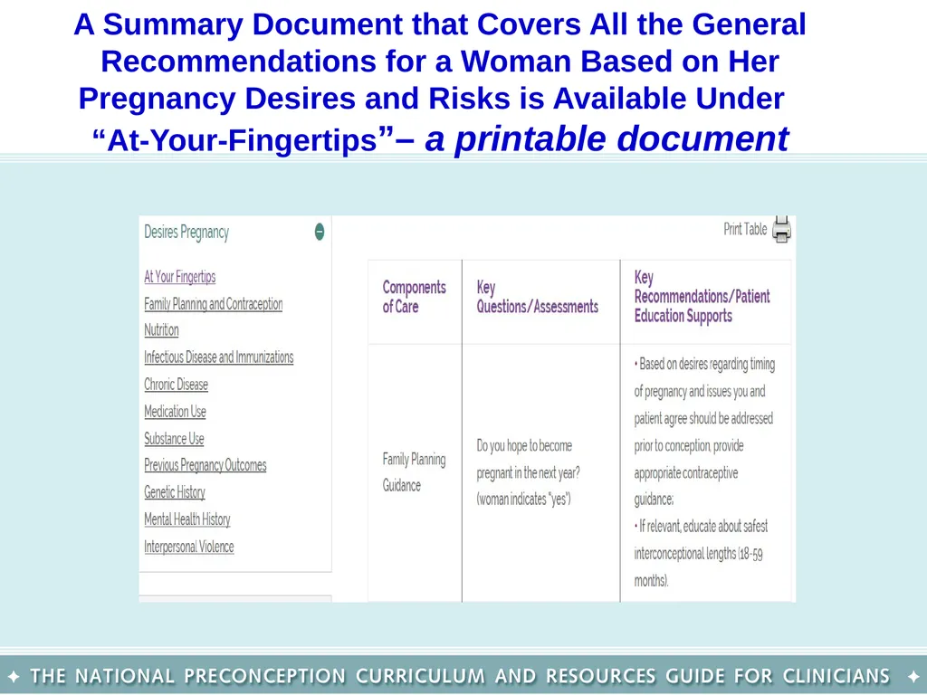 The National Preconception Care Clinical Toolkit - slide 26 of 29