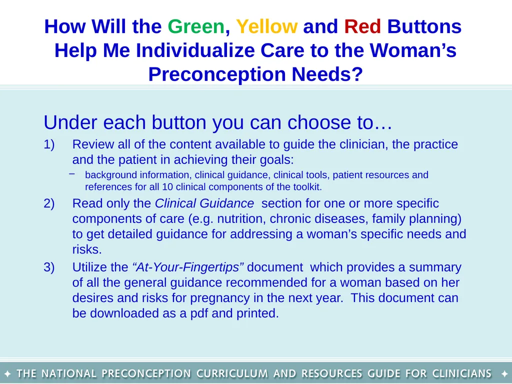 The National Preconception Care Clinical Toolkit - slide 21 of 29